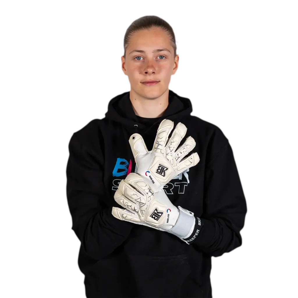goalkeeper gloves naos #25 white bkeeper