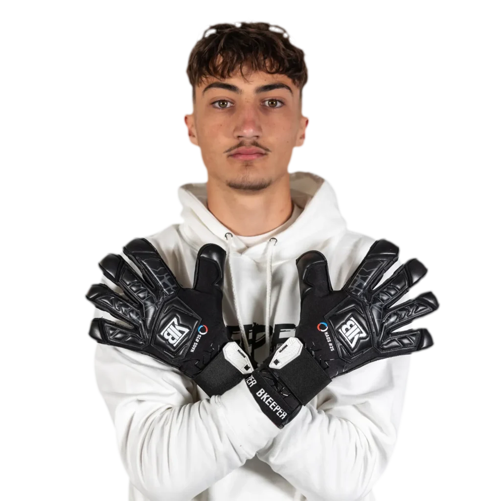 goalkeeper gloves naos #25 black bkeeper