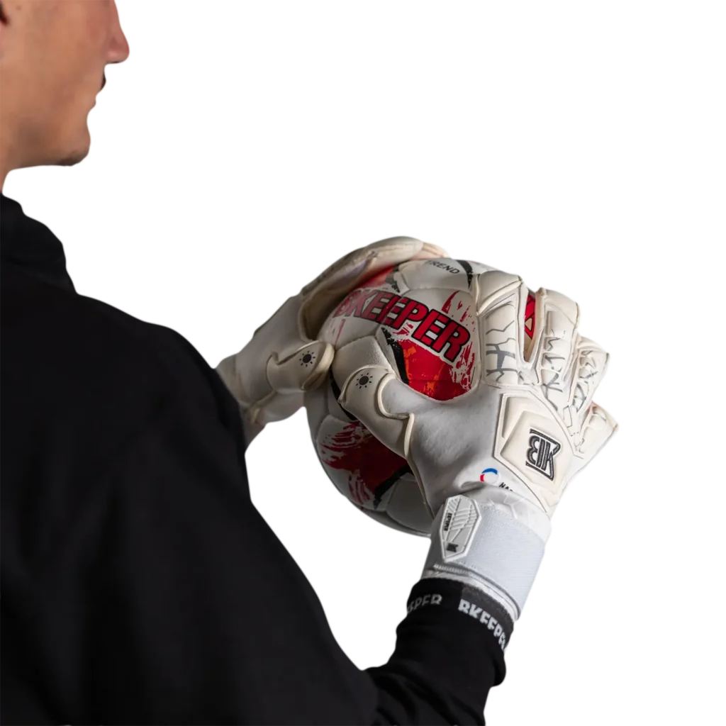 goalkeeper gloves naos #25 white bkeeper
