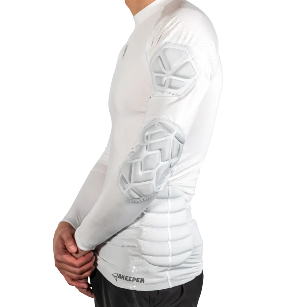 compression padding goalkeeper white