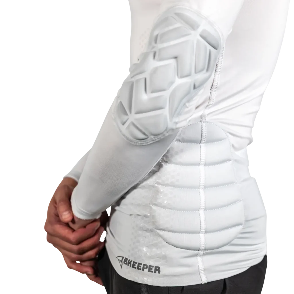 compression padding goalkeeper white