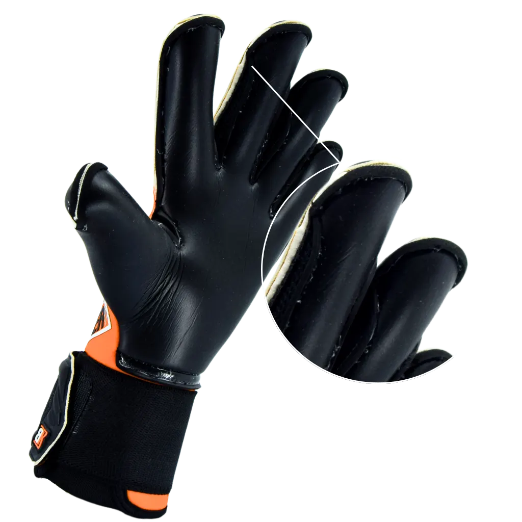 TWOFIVE Guanti Portiere Calcio Sao Paulo14 Basic Arancione Taglia 5 – Lattice SoftGrip 3/4mm Taglio Negativo